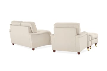 Howard Lyx Soffgrupp 2-sits Soffa + Divanfåtölj + Fåtölj + Fotpall i Tyg - Beige - Möbler - Soffa - Soffgrupp - Howard soffgrupp