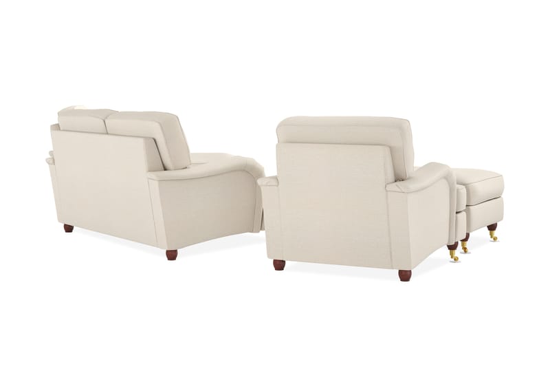 Howard Lyx Soffgrupp 2-sits Soffa + Divanfåtölj + Fåtölj + Fotpall i Tyg - Beige - Möbler - Soffa - Soffgrupp - Howard soffgrupp