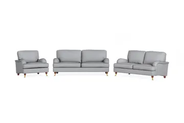 Howard Lyx Soffgrupp 3-sits + 2-sits Soffa + Fåtölj i Tyg - Ljusgrå - Möbler - Soffa - Soffgrupp - Howard soffgrupp