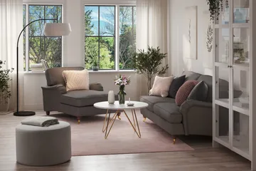 Howard Lyx Soffgrupp 3-sits Soffa + Divanfåtölj i Tyg - Mörkgrå - Möbler - Soffa - Soffgrupp - Howard soffgrupp