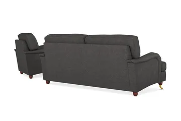 Howard Lyx Soffgrupp 3-sits Soffa + Divanfåtölj i Tyg - Mörkgrå - Möbler - Soffa - Soffgrupp - Howard soffgrupp