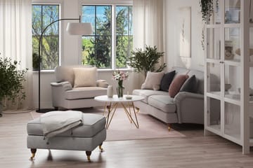 Howard Lyx Soffgrupp 3-sits Soffa + Fåtölj + Fotpall i Tyg - Ljusgrå - Möbler - Soffa - Soffgrupp - Howard soffgrupp