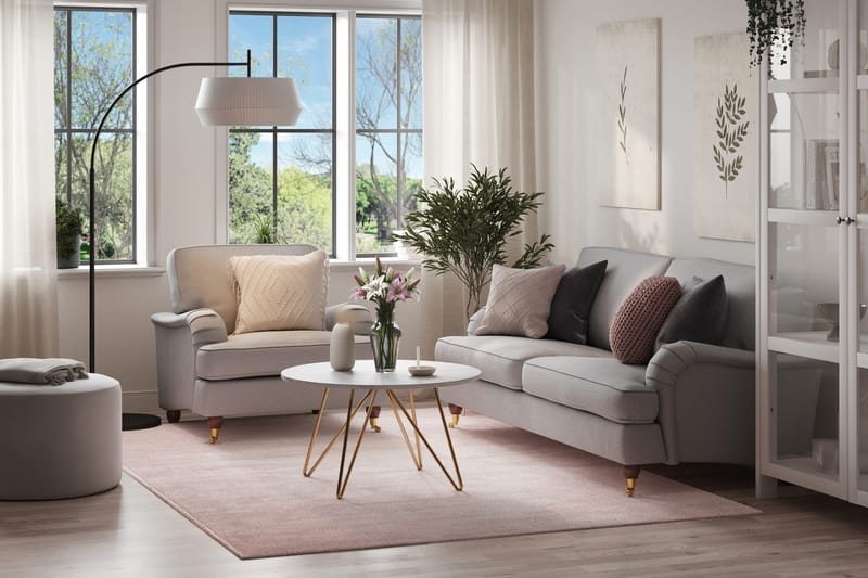 Howard Lyx Soffgrupp 3-sits Soffa + Fåtölj i Tyg - Ljusgrå - Möbler - Soffa - Soffgrupp - Howard soffgrupp