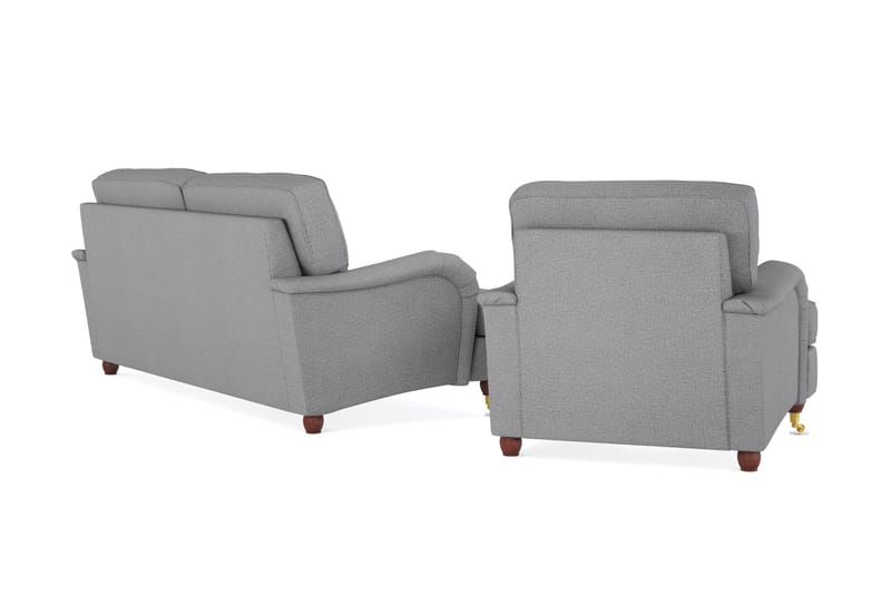 Howard Lyx Soffgrupp 3-sits Soffa + Fåtölj i Tyg - Ljusgrå - Möbler - Soffa - Soffgrupp - Howard soffgrupp