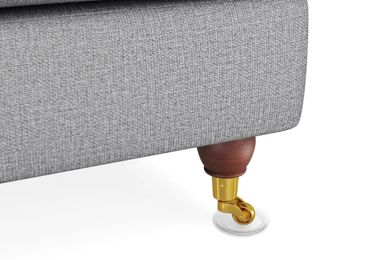 Howard Lyx Soffgrupp 4-sits + 3-sits Svängd Soffa + Fåtölj + Fotpall i Tyg - Ljusgrå - Möbler - Soffa - Soffgrupp - Howard soffgrupp