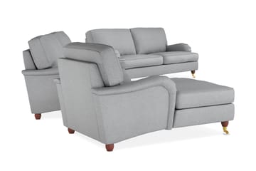 Howard Lyx Soffgrupp 4-sits + 3-sits Soffa + Divanfåtölj i Tyg - Ljusgrå - Möbler - Soffa - Soffgrupp - Howard soffgrupp