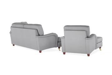 Howard Lyx Soffgrupp 4-sits + 3-sits Soffa + Divanfåtölj i Tyg - Ljusgrå - Möbler - Soffa - Soffgrupp - Howard soffgrupp