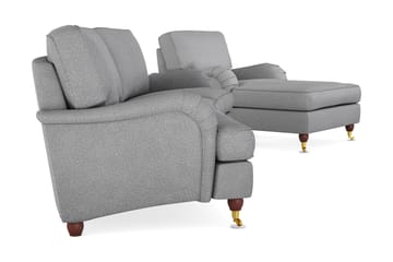 Howard Lyx Soffgrupp 4-sits Svängd Soffa + Divanfåtölj i Tyg - Ljusgrå - Möbler - Soffa - Soffgrupp - Howard soffgrupp