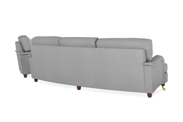 Howard Lyx Soffgrupp 4-sits Svängd Soffa + Divanfåtölj i Tyg - Ljusgrå - Möbler - Soffa - Soffgrupp - Howard soffgrupp