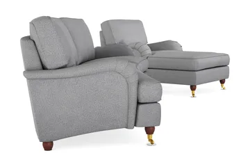 Howard Lyx Soffgrupp 4-sits Svängd Soffa + Divanfåtölj i Tyg - Ljusgrå - Möbler - Soffa - Soffgrupp - Howard soffgrupp