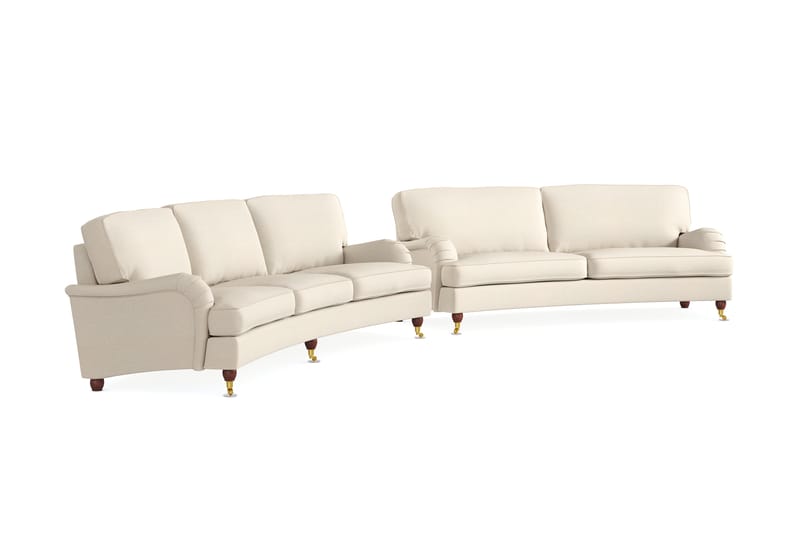 Howard Lyx Soffgrupp Svängd 4-sits + 3-sits Tygsoffa - Beige - Möbler - Soffa - Soffgrupp - Howard soffgrupp