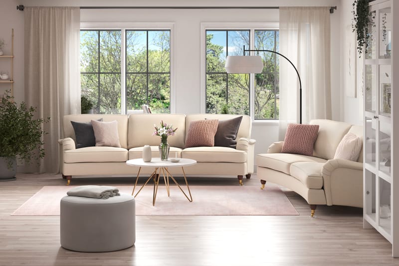 Howard Lyx Soffgrupp Svängd 4-sits + 3-sits Tygsoffa - Beige - Möbler - Soffa - Soffgrupp - Howard soffgrupp