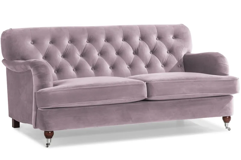 Howard Riviera Soffgrupp 3-sits + 2-sits Soffa + Fåtölj + Fotpall i Sammet - Lila - Möbler - Soffa - Soffgrupp - Howard soffgrupp