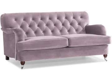 Howard Riviera Soffgrupp 3-sits + 2-sits Soffa + Fåtölj + Fotpall i Sammet - Lila - Möbler - Soffa - Soffgrupp - Howard soffgrupp