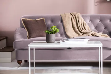 Howard Riviera Soffgrupp 3-sits + 2-sits Soffa + Fåtölj + Fotpall i Sammet - Lila - Möbler - Soffa - Soffgrupp - Howard soffgrupp