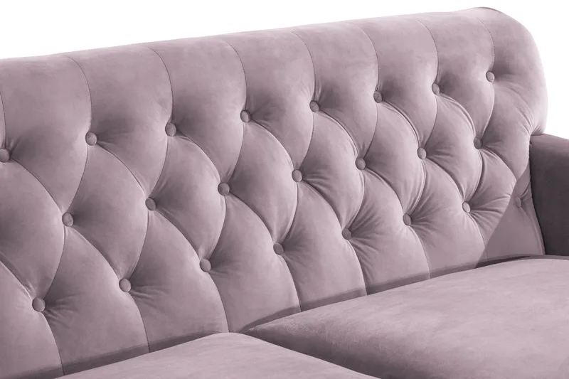 Howard Riviera Soffgrupp 3-sits + 2-sits Soffa + Fåtölj + Fotpall i Sammet - Lila - Möbler - Soffa - Soffgrupp - Howard soffgrupp