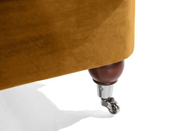 Howard Riviera Soffgrupp 3-sits + 2-sits Soffa + Fåtölj + Fotpall i Sammet - Mörkgul - Möbler - Soffa - Soffgrupp - Howard soffgrupp