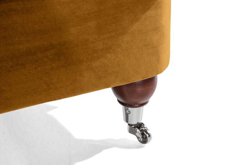 Howard Riviera Soffgrupp 3-sits + 2-sits Soffa + Fåtölj + Fotpall i Sammet - Mörkgul - Möbler - Soffa - Soffgrupp - Howard soffgrupp