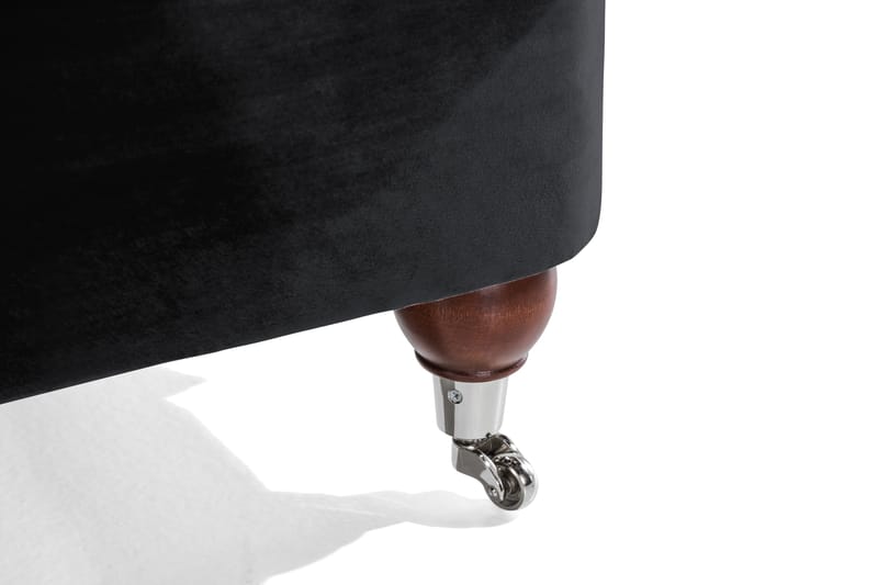 Howard Riviera Soffgrupp 3-sits + 2-sits Soffa + Fåtölj + Fotpall i Sammet - Svart - Möbler - Soffa - Soffgrupp - Howard soffgrupp