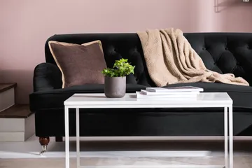 Howard Riviera Soffgrupp 3-sits + 2-sits Soffa + Fåtölj + Fotpall i Sammet - Svart - Möbler - Soffa - Soffgrupp - Howard soffgrupp