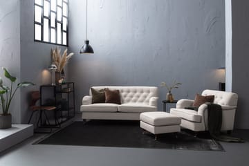 Howard Riviera Soffgrupp 3-sits + 2-sits Soffa + Fåtölj + Fotpall i Tyg - Ljusgrå - Möbler - Soffa - Soffgrupp - Howard soffgrupp