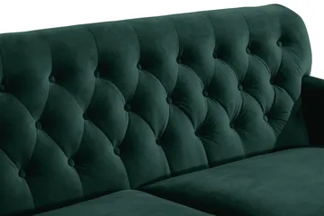 Howard Riviera Soffgrupp 3-sits + 2-sits Soffa + Fåtölj + Fotpall i Sammet - Grön - Möbler - Soffa - Soffgrupp - Howard soffgrupp