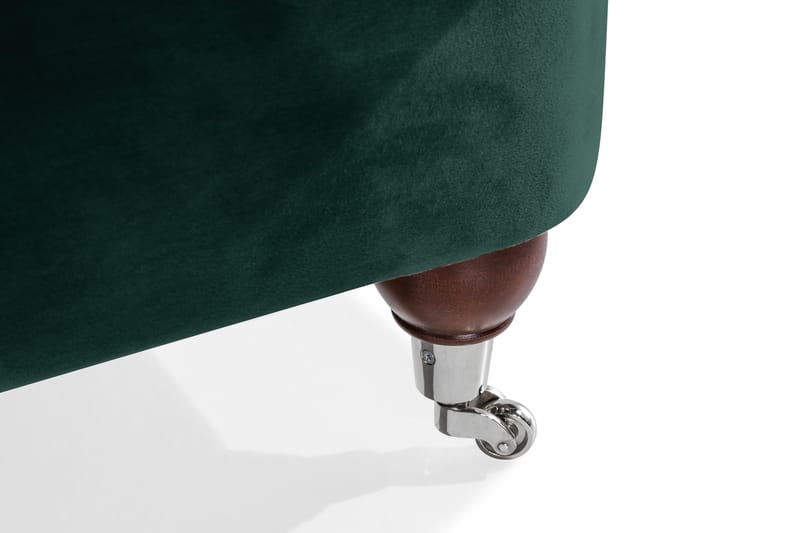 Howard Riviera Soffgrupp Svängd 3-sits + 2-sits Soffa + Fåtölj + Fotpall i Sammet - Grön - Möbler - Soffa - Soffgrupp - Howard soffgrupp