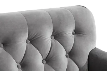 Howard Riviera Soffgrupp Svängd 3-sits + 2-sits Soffa + Fåtölj + Fotpall i Sammet - Ljusgrå - Möbler - Soffa - Soffgrupp - Howard soffgrupp