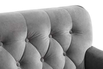 Howard Riviera Soffgrupp Svängd 3-sits + 2-sits Soffa + Fåtölj + Fotpall i Sammet - Ljusgrå - Möbler - Soffa - Soffgrupp - Howard soffgrupp