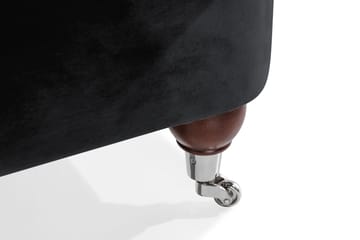 Howard Riviera Soffgrupp Svängd 3-sits + 2-sits Soffa + Fåtölj + Fotpall i Sammet - Svart - Möbler - Soffa - Soffgrupp - Howard soffgrupp