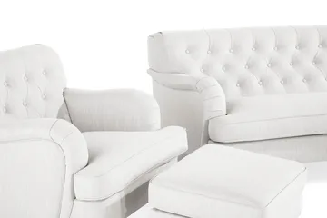 Howard Riviera Soffgrupp Svängd 3-sits + 2-sits Soffa + Fåtölj + Fotpall i Tyg - Ljusgrå - Möbler - Soffa - Soffgrupp - Howard soffgrupp