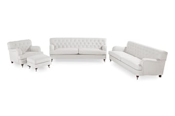 Howard Riviera Soffgrupp Svängd 3-sits + 2-sits Soffa + Fåtölj + Fotpall i Tyg