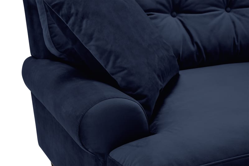 Andrew Soffgrupp 3-sits + 2-sits Soffa + Fåtölj + Fotpall i Sammet - Blå - Möbler - Soffa - Soffgrupp - Howard soffgrupp