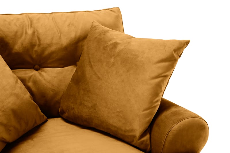 Andrew Soffgrupp 3-sits Soffa + Fåtölj + Fotpall i Sammet - Mörkgul - Möbler - Soffa - Soffgrupp - Howard soffgrupp