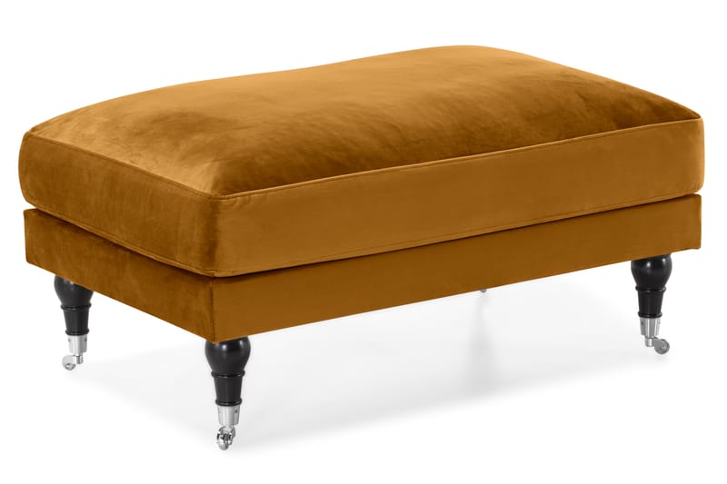 Andrew Soffgrupp 3-sits Soffa + Fåtölj + Fotpall i Sammet - Mörkgul - Möbler - Soffa - Soffgrupp - Howard soffgrupp