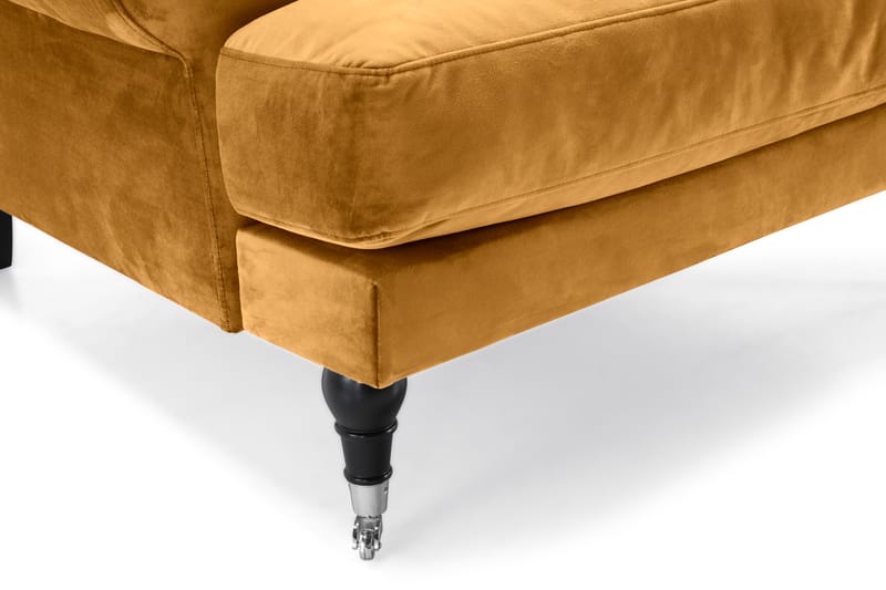 Andrew Soffgrupp 3-sits Soffa + Fåtölj + Fotpall i Sammet - Mörkgul - Möbler - Soffa - Soffgrupp - Howard soffgrupp
