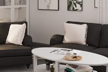 Howard Classic Soffgrupp 2-sits + Liten 2-sits Soffa + Fåtölj + Fotpall i Tyg - Mörkgrå - Möbler - Soffa - Soffgrupp - Howard soffgrupp