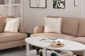 Howard Classic Soffgrupp 3-sits + 2-sits Soffa + Fåtölj + Fotpall i Tyg - Mörkbeige - Möbler - Soffa - Soffgrupp - Howard soffgrupp