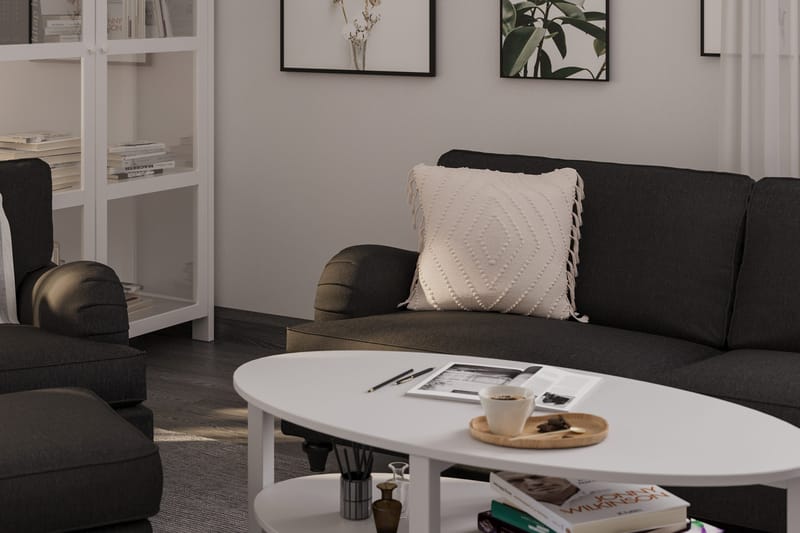 Howard Classic Soffgrupp 3-sits Soffa + Fåtölj + Fotpall i Tyg - Mörkgrå - Möbler - Soffa - Soffgrupp - Howard soffgrupp