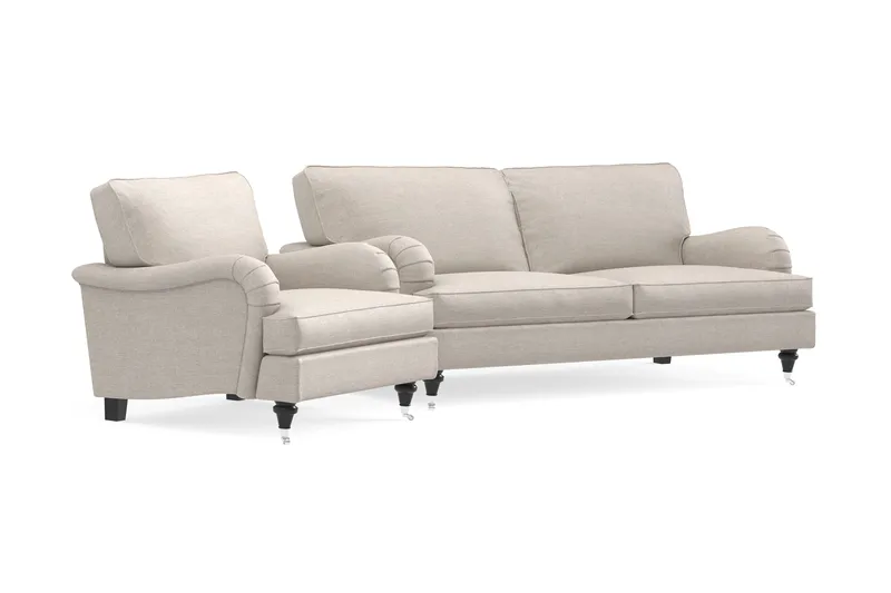 Howard Classic Soffgrupp 3-sits Soffa + Fåtölj i Tyg - Beige - Möbler - Soffa - Soffgrupp - Howard soffgrupp