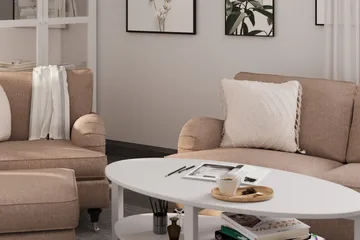 Howard Classic Soffgrupp 3-sits Soffa + Fåtölj i Tyg - Mörkbeige - Möbler - Soffa - Soffgrupp - Howard soffgrupp