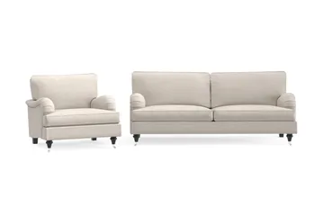 Howard Classic Soffgrupp 3-sits Soffa + Fåtölj i Tyg - Beige - Möbler - Soffa - Soffgrupp - Howard soffgrupp