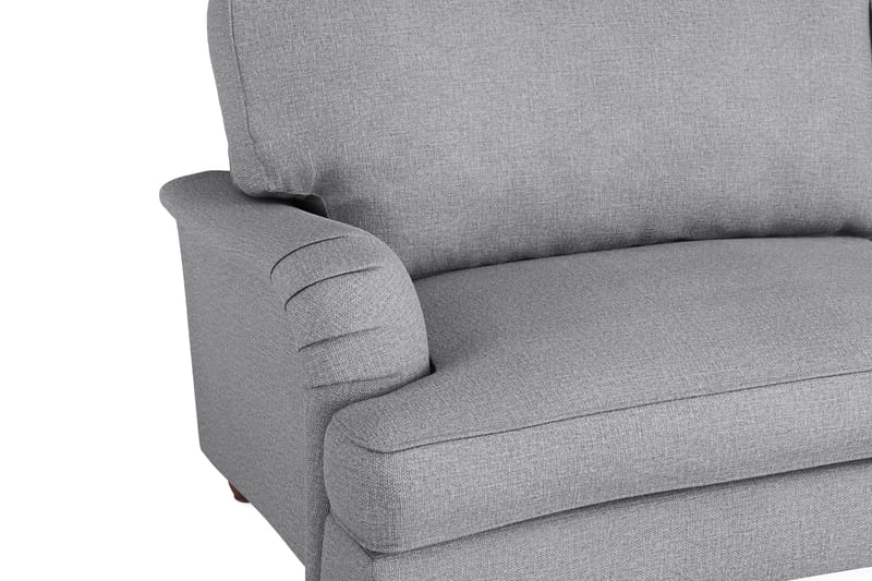 Howard Lyx Soffgrupp 3-sits Svängd Soffa + Divanfåtölj + Fåtölj + Fotpall i Tyg - Ljusgrå - Möbler - Soffa - Soffgrupp - Howard soffgrupp