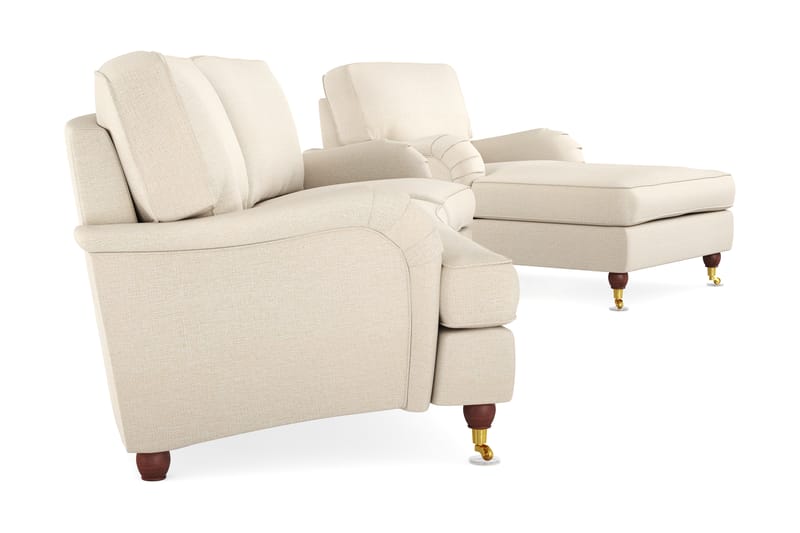 Howard Lyx Soffgrupp 4-sits Svängd Soffa + Divanfåtölj i Tyg - Beige - Möbler - Soffa - Soffgrupp - Howard soffgrupp