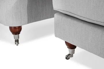 Howard Riviera Soffgrupp 2-sits + 3-sits Soffa + Fåtölj + Fotpall i Tyg - Grå - Möbler - Soffa - Soffgrupp - Howard soffgrupp