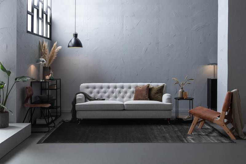 Howard Riviera Soffgrupp 2-sits + 3-sits Soffa + Fåtölj + Fotpall i Tyg - Grå - Möbler - Soffa - Soffgrupp - Howard soffgrupp