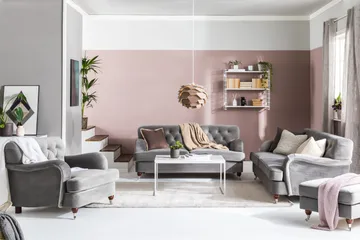 Howard Riviera Soffgrupp 3-sits + 2-sits Soffa + Fåtölj + Fotpall i Sammet - Ljusgrå - Möbler - Soffa - Soffgrupp - Howard soffgrupp