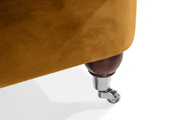 Howard Riviera Soffgrupp Svängd 3-sits + 2-sits Soffa + Fåtölj + Fotpall i Sammet - Mörkgul - Möbler - Soffa - Soffgrupp - Howard soffgrupp