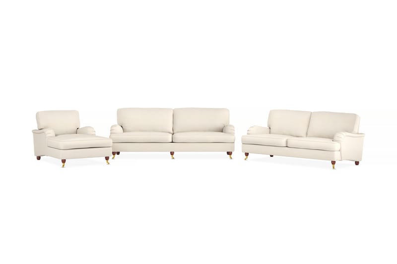 Soffgrupp Howard Oxford 4-sits+3-sits+Divanfåtölj - Beige - Howard soffgrupp - Soffgrupp