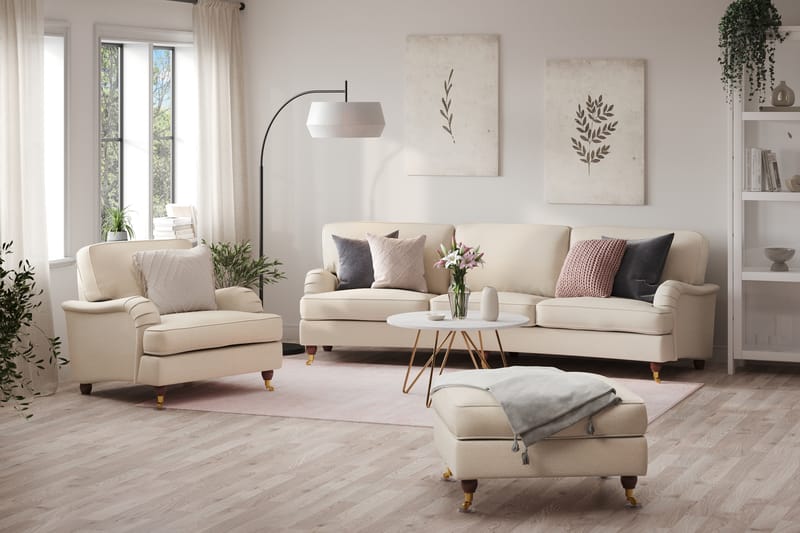 Soffgrupp Howard Oxford Svängd 4-Sits+Fåtölj+Fotpall - Beige - Möbler - Soffa - Soffgrupp - Howard soffgrupp